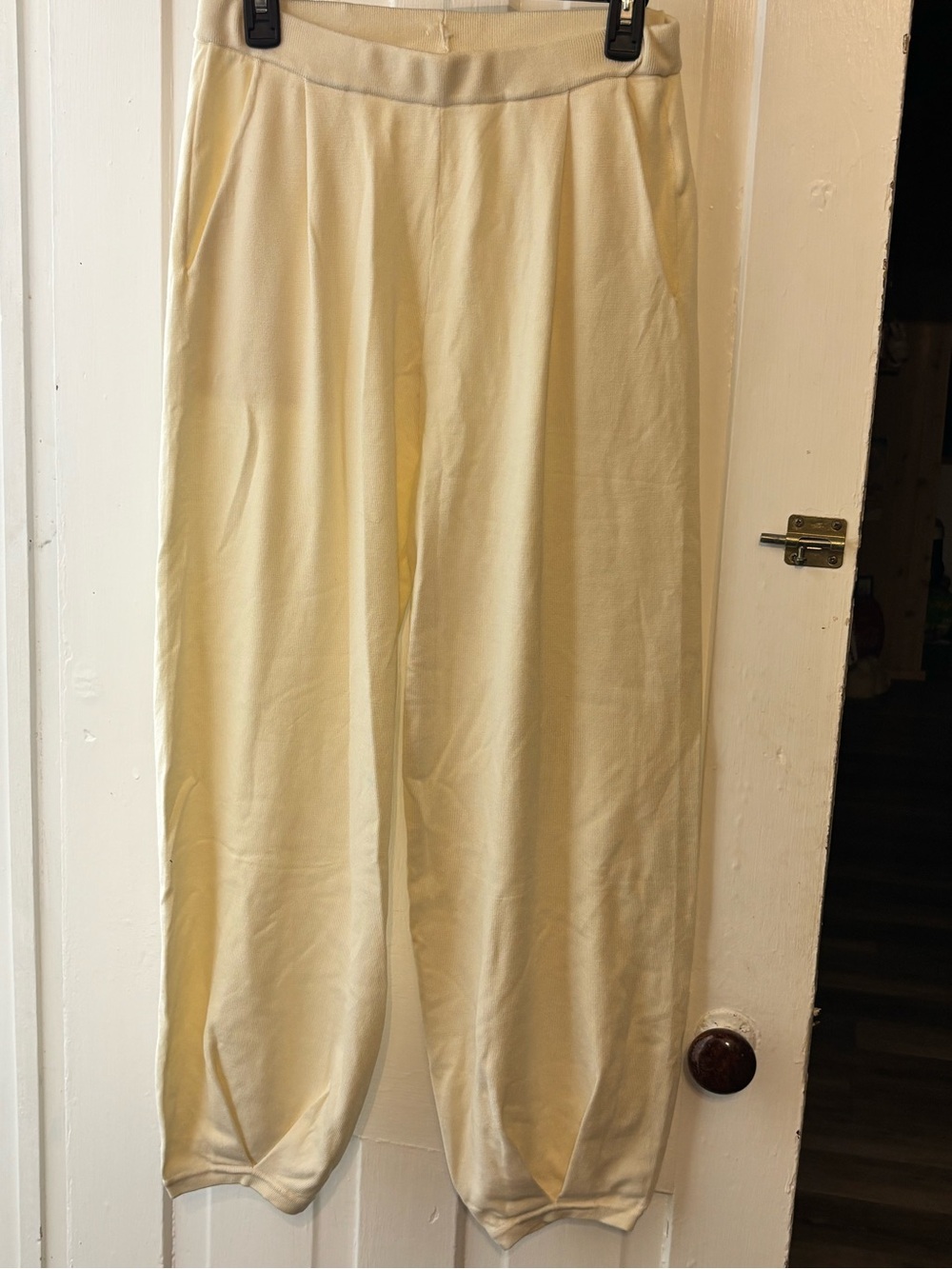 Relaxed Cream Women's Joggers with Elastic Waist